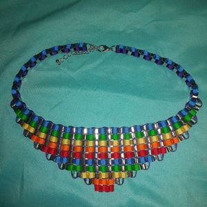 Rainbow bib necklace